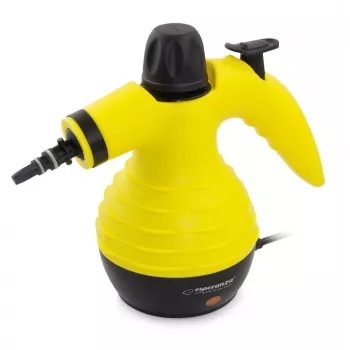 Pārnēsājams tvaika tīrītājs ESPERANZA EHS001 — 0.35 L, 900 W, 3 bar, 115 °C, 40 g/min, komplektā grīdas/mīksto mēbeļu/suku uzgaļi