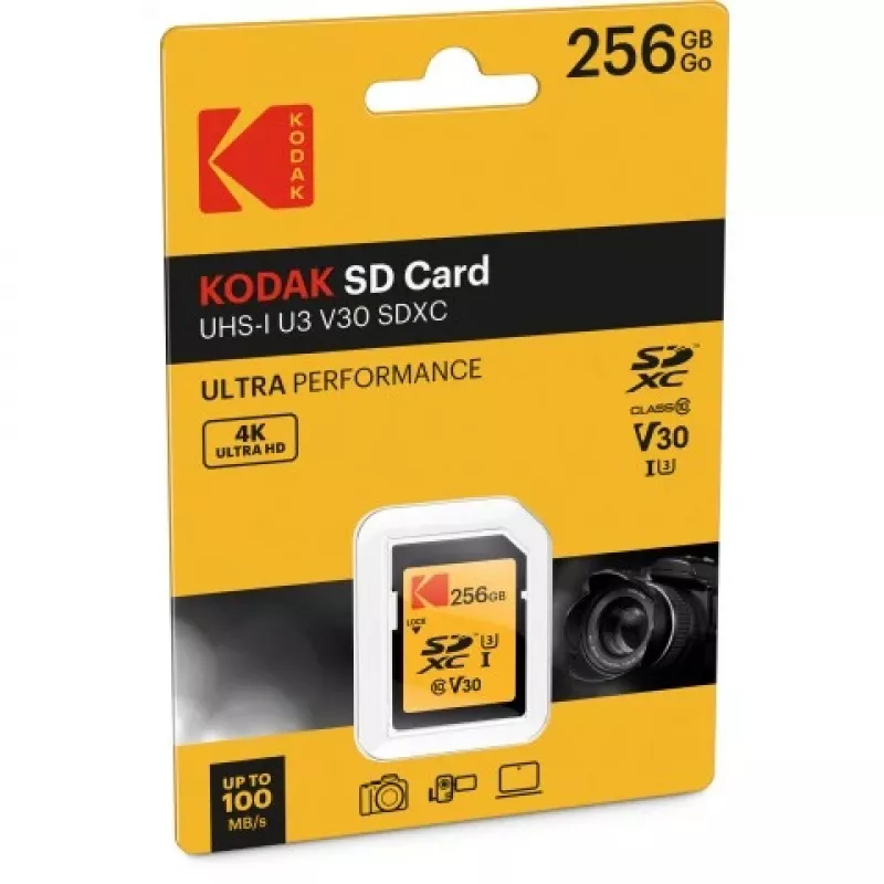 Atmiņas karte Kodak 256GB UHS-I U3 V30 Ultra EKMSD256GXC10HPRK