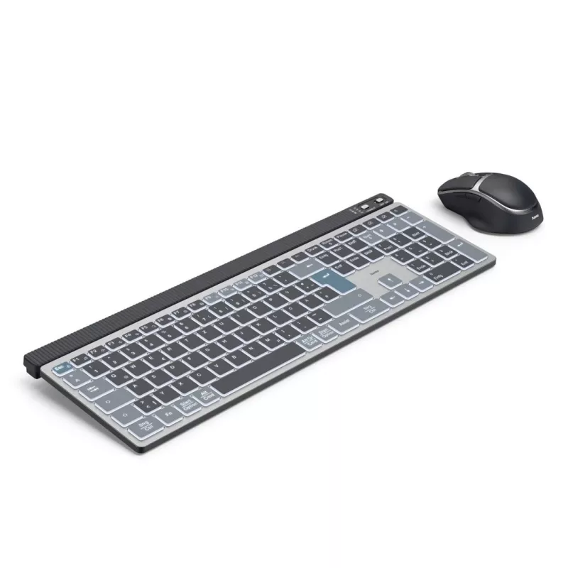 Bezvadu vairāku ierīču tastatūras un peles komplekts HAMA WKM-750 — melns, bezvadu savienojums