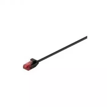 Wentronic Goobay CAT 6 plānā komutācijas vads, U/UTP, melns, 0,15 m - vara materiāls (71547)
