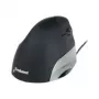 BakkerElkhuizen Evoluent Standard, labā roka, vertikāls dizains, optiskā, USB Type-A, 1500 DPI, melna, pelēka, sudraba