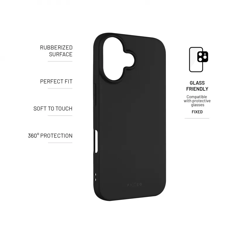 Fixed | Story | Aizmugures vāciņš | Apple | iPhone 16 Plus | Gumija | Melns