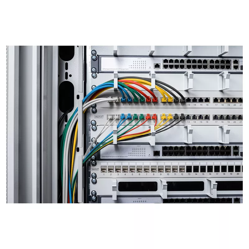 komutācijas kabelis CAT 6 U-UTP plāns 1,5 m, DIGITUS, sarkans