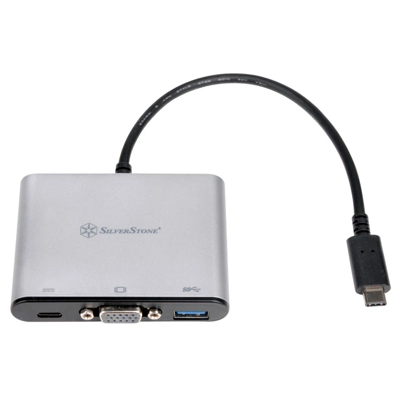 Ārējais video adapteris SILVERSTONE CH7517 USB-C uz VGA (Chrontel CH7517) ārējā displeja savienojums