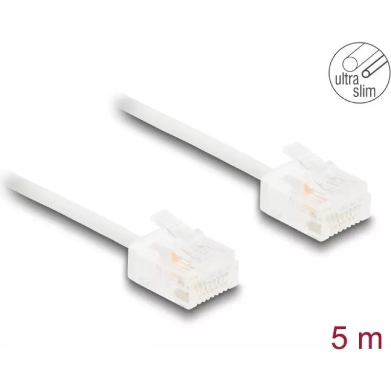 Tīkla kabelis DeLOCK RJ45 Cat.6 UTP Ultra plāns 5m balts