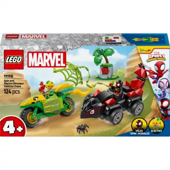 LEGO MARVEL 11198 Spin un Electro Dinozauru transportlīdzekļu vajāšana