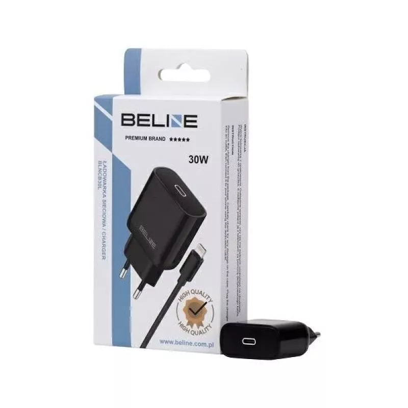 Lādētājs 30 W USB-C uz Lightning Beline Beli02174 ar melnu kabeli