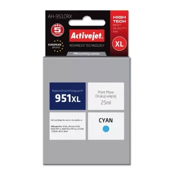 Activejet AH-951CRX tinte (HP 951XL CN046AE aizstājējs; Premium; 25 ml; ciāna)