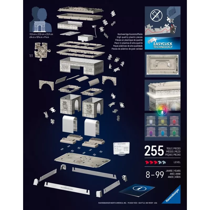 3D puzzle Ravensburger 12008029 Ēkas 269 mm x 239 mm
