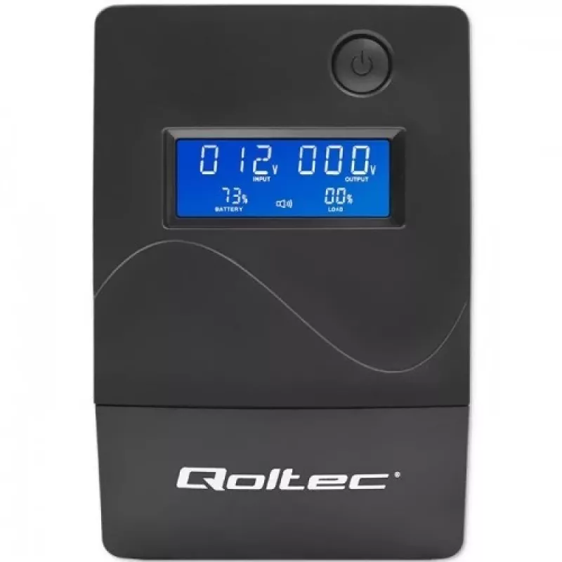 Qoltec Monolith nepārtrauktās barošanas avots (UPS) Double-conversion (Online) 1 kVA 600 W 2 AC kontaktligzdas
