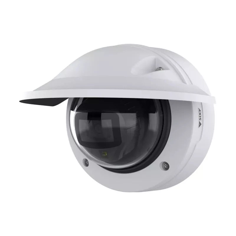 IP drošības kamera Axis P3278-LVE — kupola, 3840×2160, iekštelpām un ārtelpām, griestu/sienas stiprinājums, 1/1,8 collu CMOS, 0,03 lx, 103° H