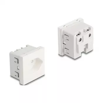 Iezemēta elektrības kontaktligzda DELOCK Easy 45 T13 Šveice 45×45 mm, 250 V / 10 A, balta