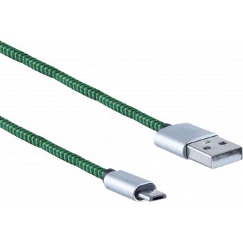 USB kabelis ShiverPeaks BS14-50115 0,9m USB A Micro-USB B zaļš
