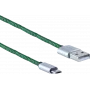 USB kabelis ShiverPeaks BS14-50115 0,9m USB A Micro-USB B zaļš