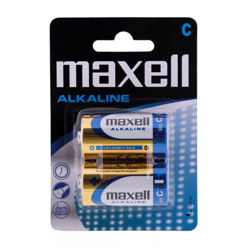Vienreizēja baterija MAXELL LR14 (C) Alkaline 1.5 V, 2 gab., blistera iepakojums