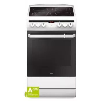 Brīvi stāvoša plīts Amica SHC 5874 W Elektriskā Keramikas 4 Zonas