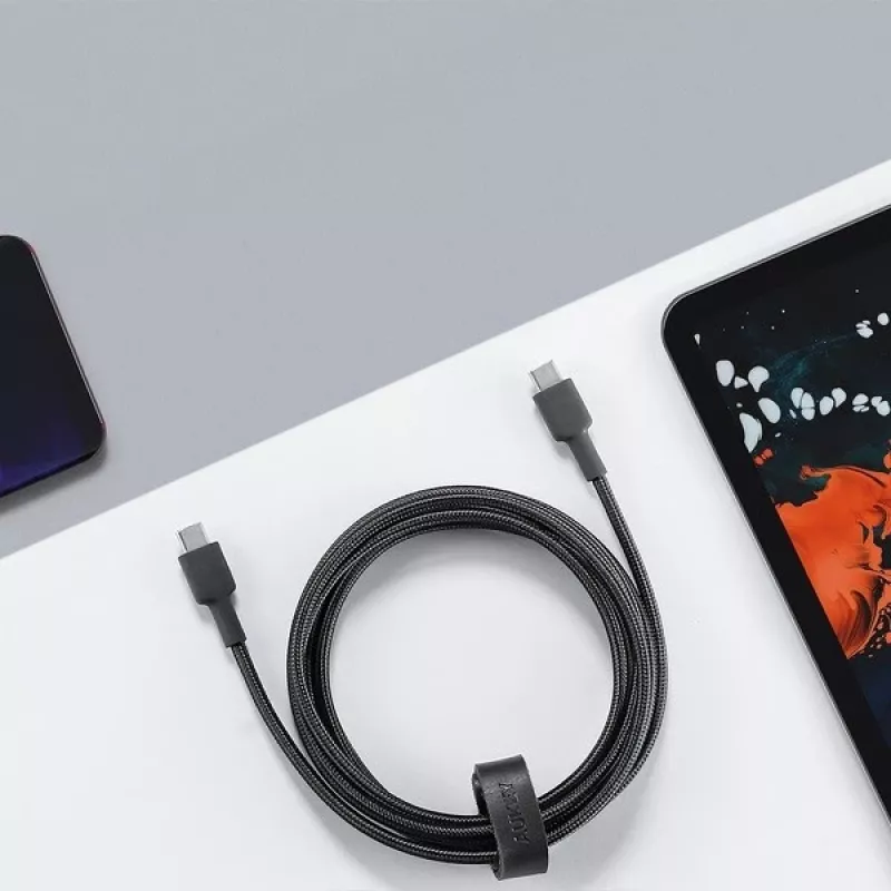 USB-C kabelis Aukey CB-CD45 0,9 m — USB Type-C uz USB-A, Quick Charge atbalsts
