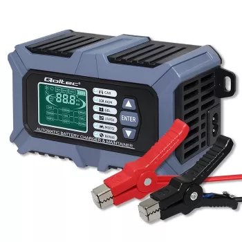 Qoltec viedais mikroprocesoru akumulatoru lādētājs ar akumulatora testeri un 12V atjaunošanas funkciju | 6A | LCD | Akumulatoru lādētājs AGM LiFePO4 GEL akumulatoriem