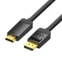 DisplayPort uz HDMI kabeļa adapteris Vention HAGBH, 2 m, melns, 7 mm diametrs