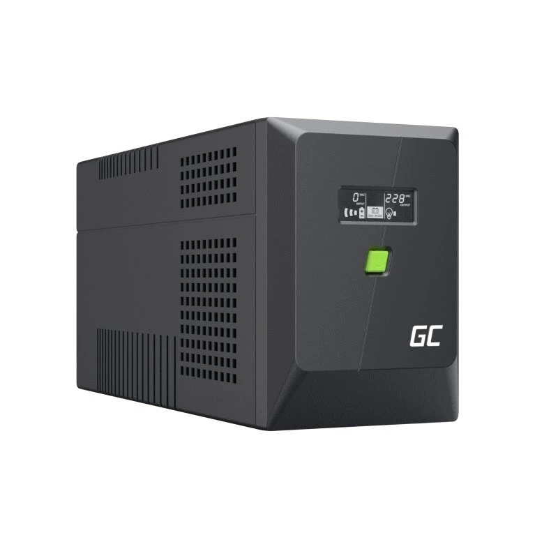 Nepārtrauktās barošanas avots UPS Line-Interactive Green Cell 1.5 kVA / 1050 W, 5 maiņstrāvas kontaktligzdas, tīrs sinusa vilnis, AVR, USB, Tornis, Melns