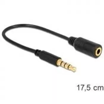 Audio kabelis DeLOCK 62498 0,175m 3,5mm Melns