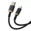 Baseus Dura USB Type A uz Type C 60 W ātrās uzlādes kabelis 2 m Melns, Zelts