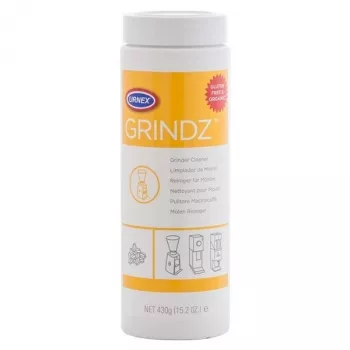 Kafijas dzirnaviņu tīrīšanas granulas URNEX Grindz 430 g — granulas kafijas dzirnaviņu apkopei, 100% dabīgas