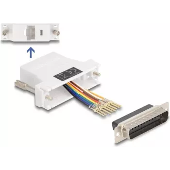 DeLOCK 67114 D-Sub 25-pin male to RJ45 female montāžas komplekts, balts
