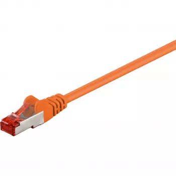 Wentronic Goobay CAT 6 komutācijas kabelis, S/FTP (PiMF), oranžs, 5 m - LSZH bez halogena, varš (93475)