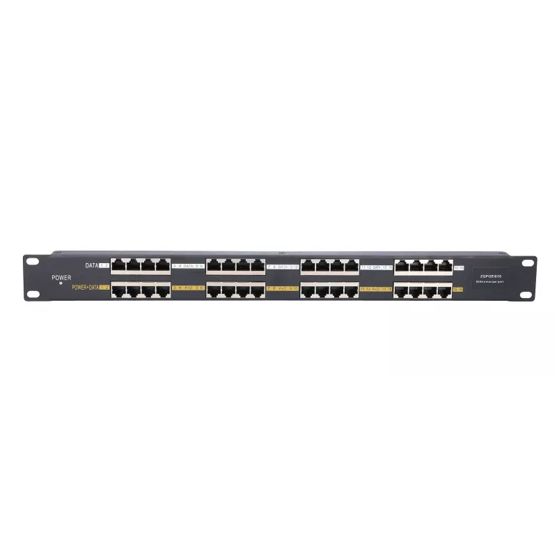 Extralink PoE ievadītājs 16 portu 16x 100Mb/s RJ45, statņu montāža