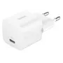 Lādētājs Belkin BoostCharge 25W USB-C PD (iekštelpu maiņstrāva) Balts — pārnēsājamām spēļu konsolēm, viedtālruņiem, planšetdatoriem