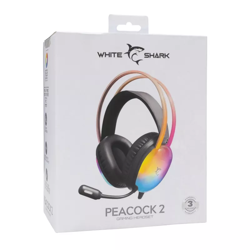 Austiņas White Shark GH-2444 Peacock-2 Melns