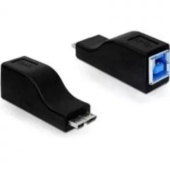 Kabeļa savienotāja adapteris micro USB-B M USB-B F melns DeLOCK 65216