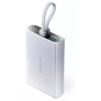 Ārējais akumulators Vention FHZM0 10000 mAh, 3,85 V, USB-A + USB-C, 3 A izeja, pelēks
