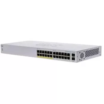 Cisco Business 110 Series 110-24PP - Slēdzis - nepārvaldīts - 12 x 10/100/1000 (PoE) + 12 x 10/100/1000 + 2 x Combo Gigabit-SFP - Galddatoram, uzstādāms statīvā, uzstādāms pie sienas - PoE (100