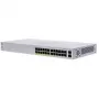 Cisco Business 110 Series 110-24PP - Slēdzis - nepārvaldīts - 12 x 10/100/1000 (PoE) + 12 x 10/100/1000 + 2 x Combo Gigabit-SFP - Galddatoram, uzstādāms statīvā, uzstādāms pie sienas - PoE (100
