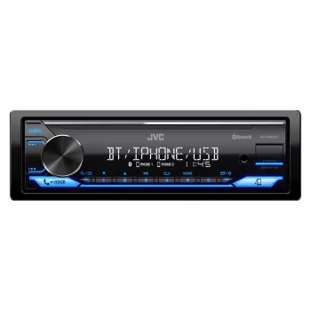 Auto radio JVC KDX-382BT ar Bluetooth un USB — single DIN, AUX ieeja, FM uztvērējs