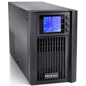 UPS QOLTEC Pure Sine Wave 1kVA 800W ar AVR un LCD displeju