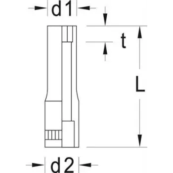 Triecienuzgriežņu galviņa Gedore 6192640, dziļums 55 mm, augstums 40 mm, svars 54 g