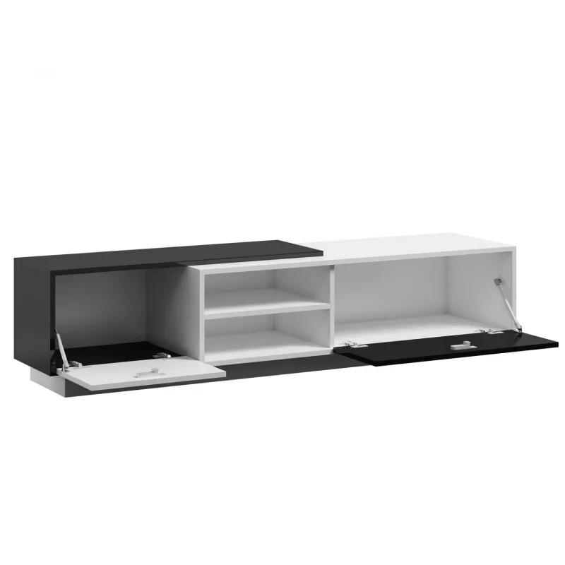 Cama TV skapis SIGMA1 180 balts/melns glancēts