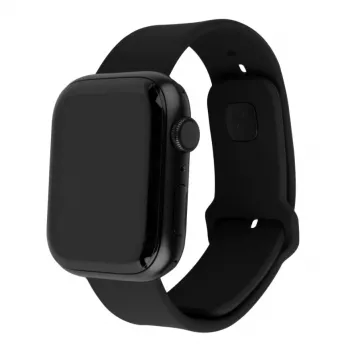 Silikona siksniņas komplekts FIXED FIXSST2-434-BK Apple Watch 42/44/45mm — melns fiksēts sporta dizains