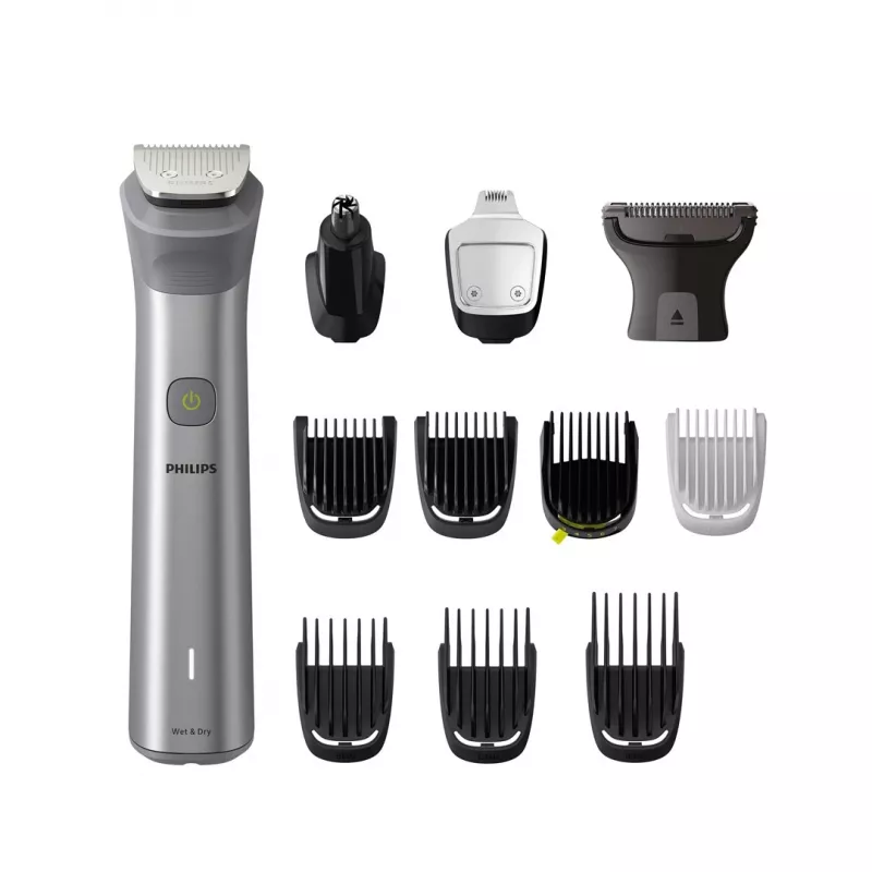Philips All-in-One Trimmer MG5940/15 Series 5000, Stainless steel, 0.5 mm, 1.6 cm, 1 mm, Beard, Ear, Nose, baterija