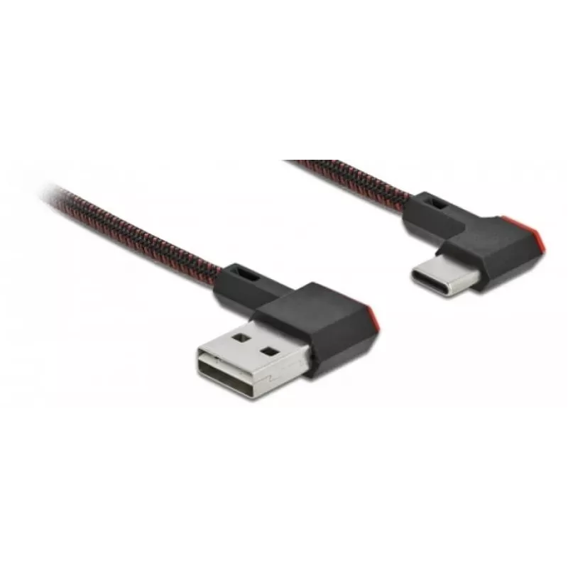 USB kabelis DeLOCK EASY-USB 2.0 Type-A vīrieša uz Type-C vīrieša 0.5m melns