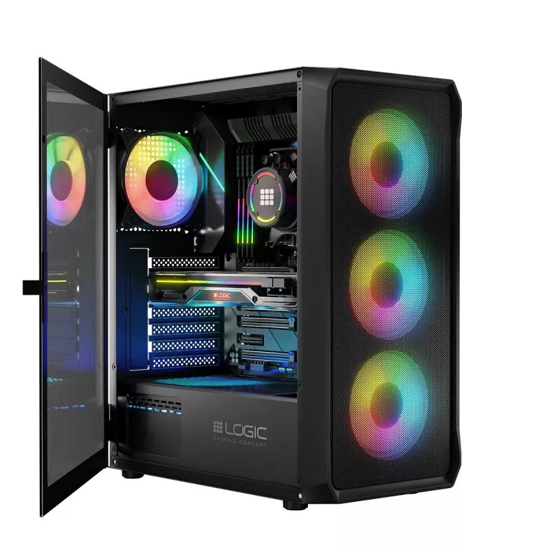 Datora korpuss Logic Concept Portos ARGB ATX melns
