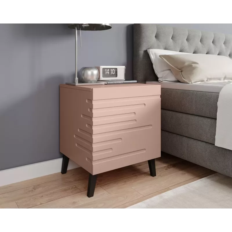 Nakts skapītis cama meble NOVA 44x40x52 cm rozā matēts, 1 atvilktne, 16 mm rāmis