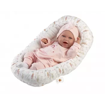 Bērnu lelle Llorens Mimi Baby 42 cm — reālistiska seja, smejas, mīksts ķermenis