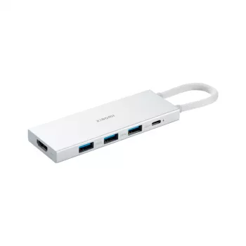 USB centrmezgls Xiaomi XMDS05YM 5-in-1 Type-C USB 3.2 Gen 1 Balts