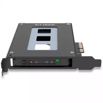ICY Dock ToughArmor MB111VP-B - mobils atmiņas statīvs - and2 / and3 SSD mobilais statīvs - 2,5 (6,4 cm) - NVMe - PCIe 4,0 x4 - Melns (MB111VP-B)