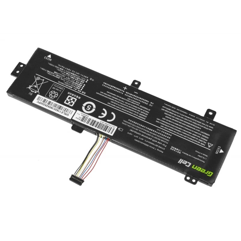 Baterija zaļa Cell LE118 Lenovo Ideapad 310-15 (7,6 V, 3500 mAh, 4 elementi, LiPo, melna)
