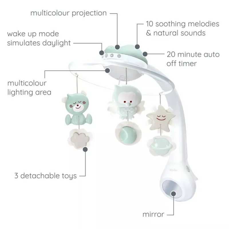 Muzikālā rotaļlieta B-kids Musix Box 3in1 Zaļa — 3-in-1 interaktīva mazuļu mūzikas kastīte ar gaismām un pogām